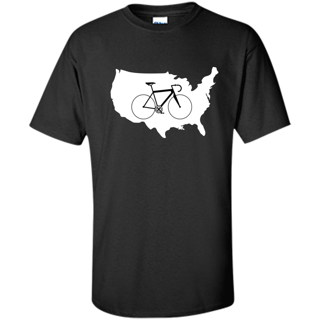 Bicycle America T-shirt USA States Road Bike Black