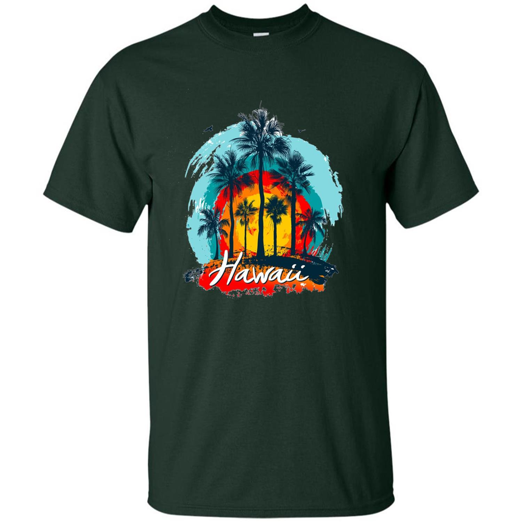 Summer T-shirt Hawaiian Islands Aloha T-Shirt Forest Green