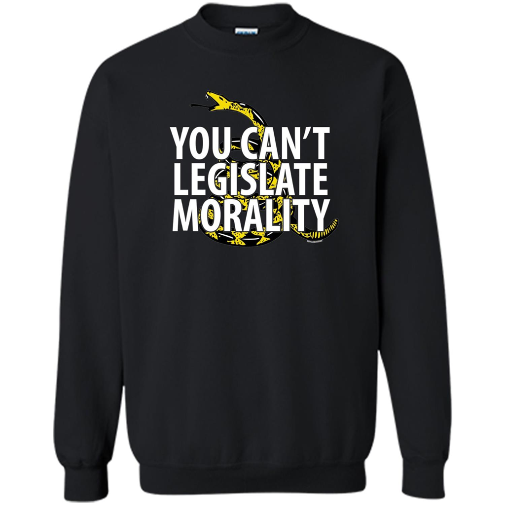 Gadsden Libertarian T-shirt You Can't Legislate Morality Black