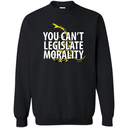 Gadsden Libertarian T-shirt You Can't Legislate Morality Black