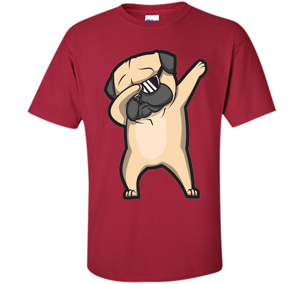 Dabbing Pug Shirt - Cute Funny Dog Dab T-Shirt t-shirt Cardinal