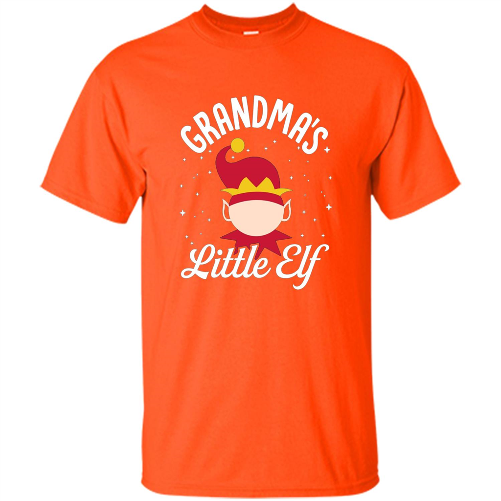 Grandma's Little Elf Christmas T-Shirt Orange