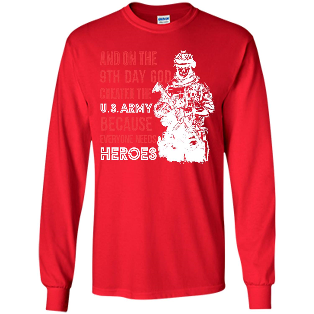 Military T-shirt And On The 9th Day God Created The U S Army Red