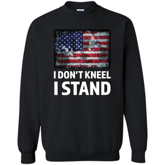 Military T-shirt I Don't Kneel I Stand T-shirt Black