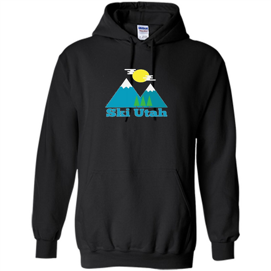 Ski Utah Vintage Style Mountain T-shirt Black