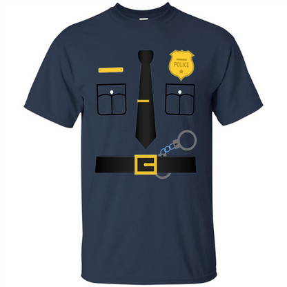 Policeman Costume T-Shirt Halloween Outfit T-shirt Navy