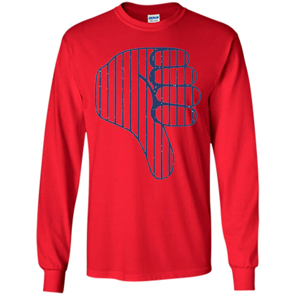 Baseball T-shirt Baseball Celebration Thumbs Down T-shirt Red