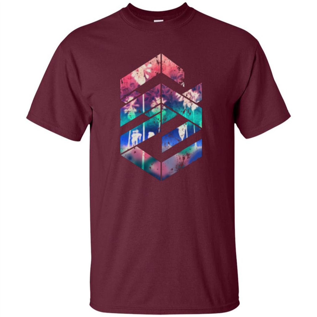 Red Summer Beach Palm Trees T-shirt Maroon