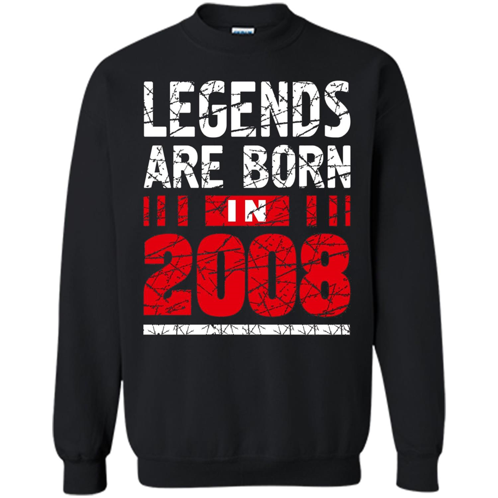 Birthday Gift T-shirt Legends Are Born In 2008 T-shirt Black