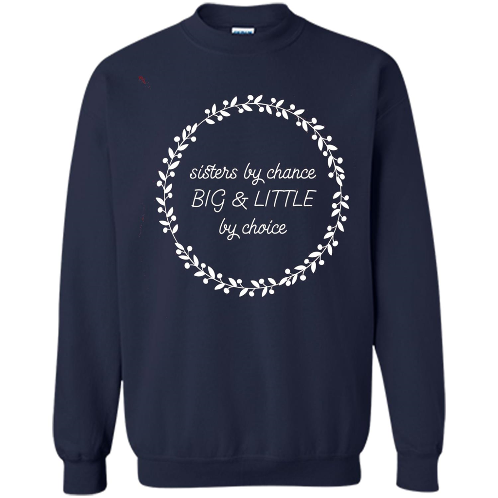 Sisters By Chance Big And Little By Choice T-Shirt Navy