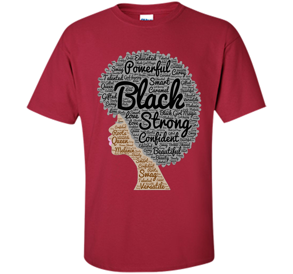 Afro Word Art Natural Hair T-Shirt for Black Women shirt Cardinal