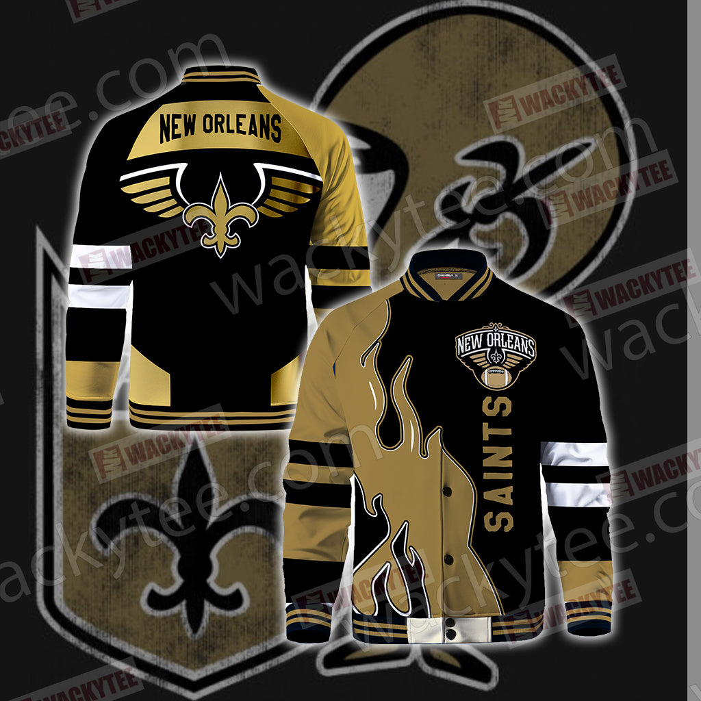 New Orleans Saints Logo Baseball Jacket US