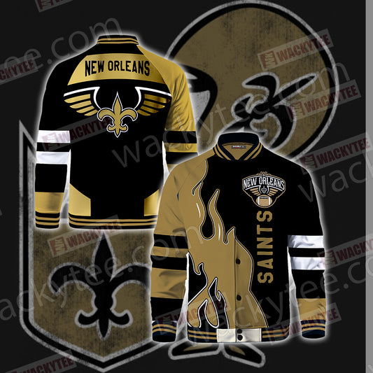 New Orleans Saints Logo Baseball Jacket US