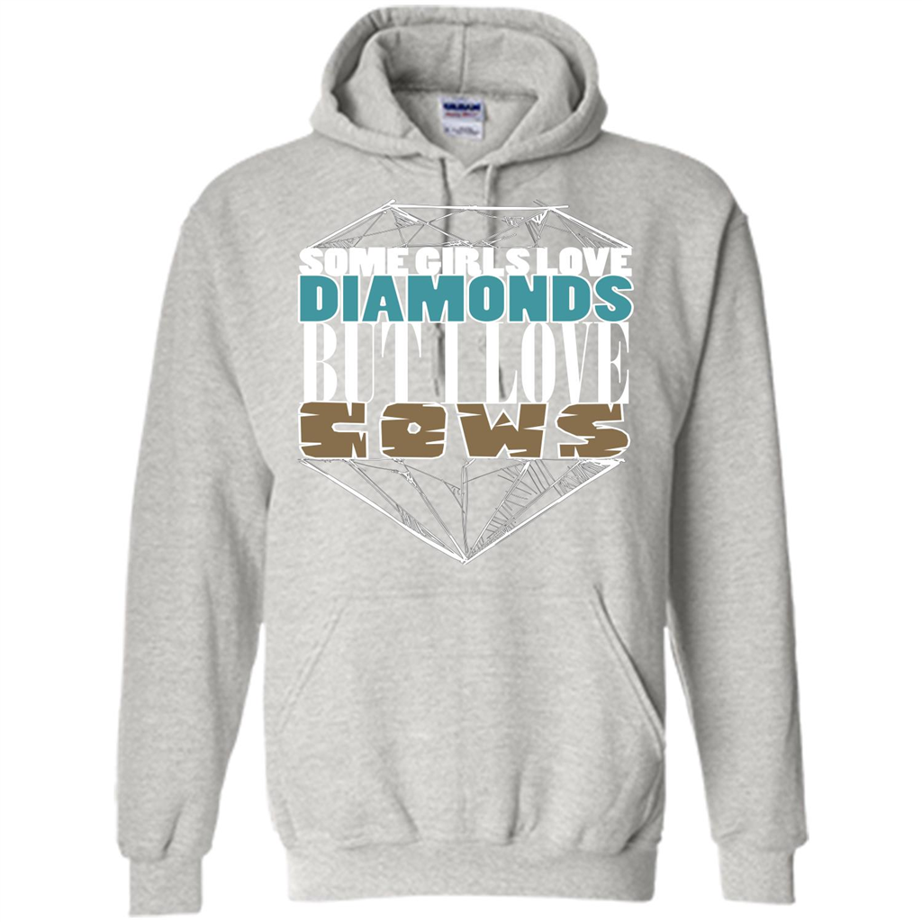 Cow Lovers T-shirt Some Girls Love Diamond But I Love Cows Ash