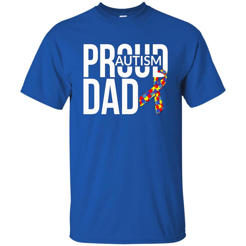 Proud Autism Dad T-shirt Autism Awareness Royal