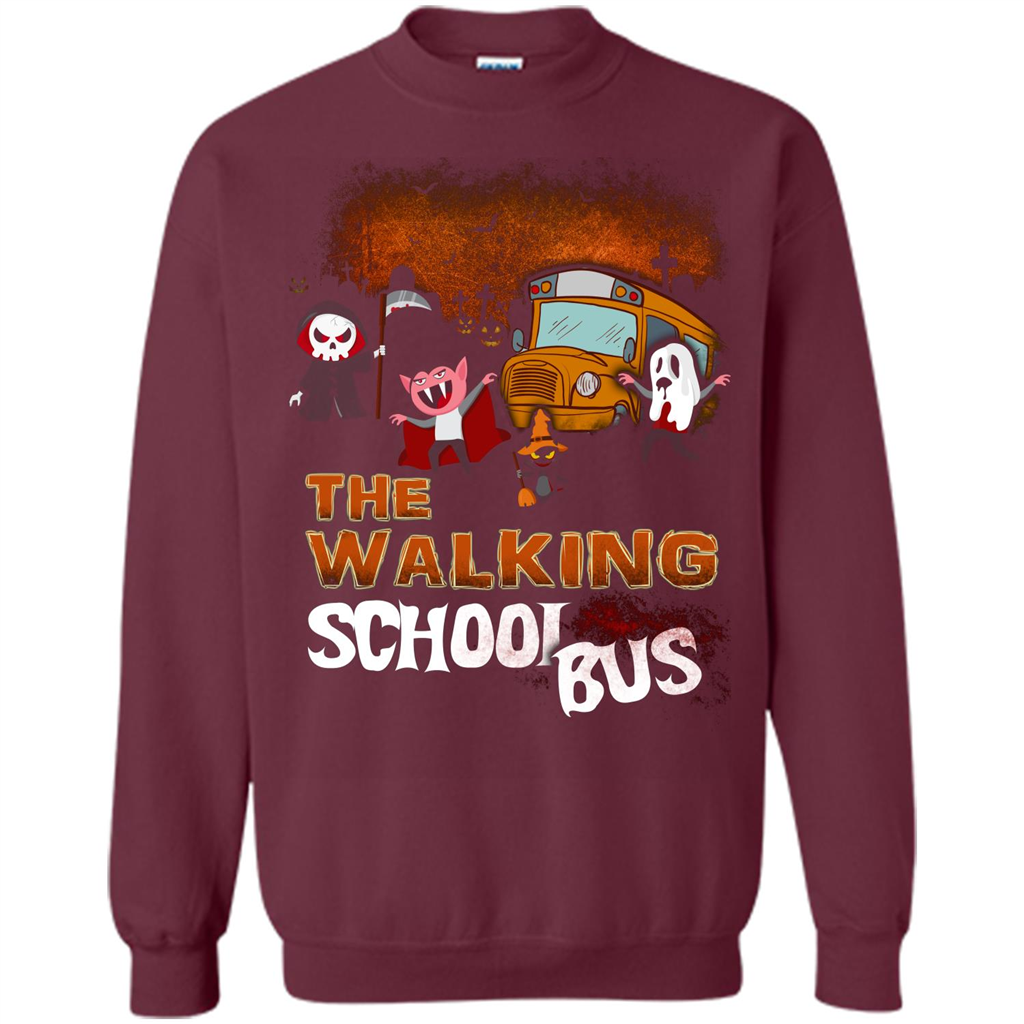 Halloween T-shirt The Walking School Bus T-shirt Maroon