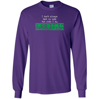 I Don't Always Test My Code But When I Do I Production T-shirt Purple