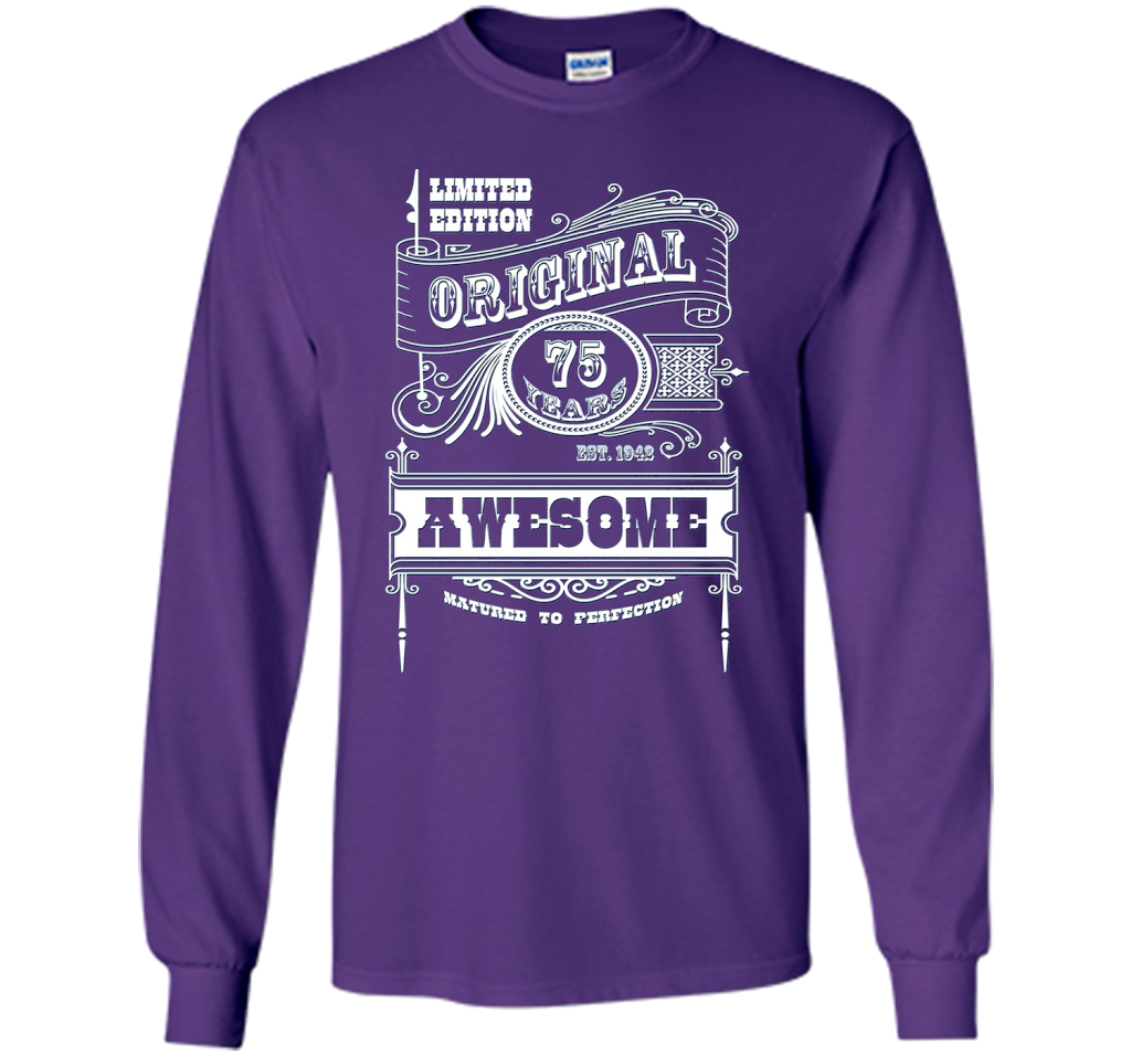 Best 75th Birthday Made in 1942 Awesome T-Shirt Gift Idea shirt Purple