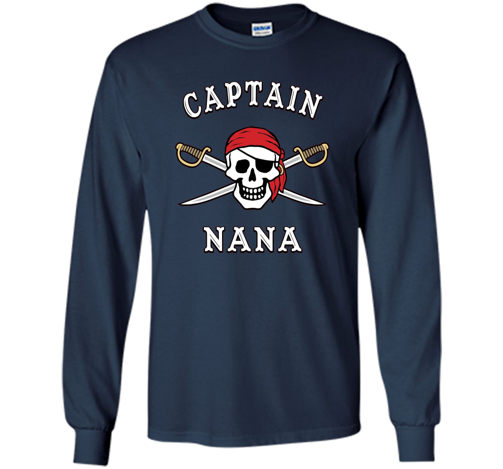 Captain Nana Funny Pirate T-shirt cool shirt Navy