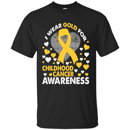 I Wear Gold For Childhood Cancer Awareness T-shirt Black