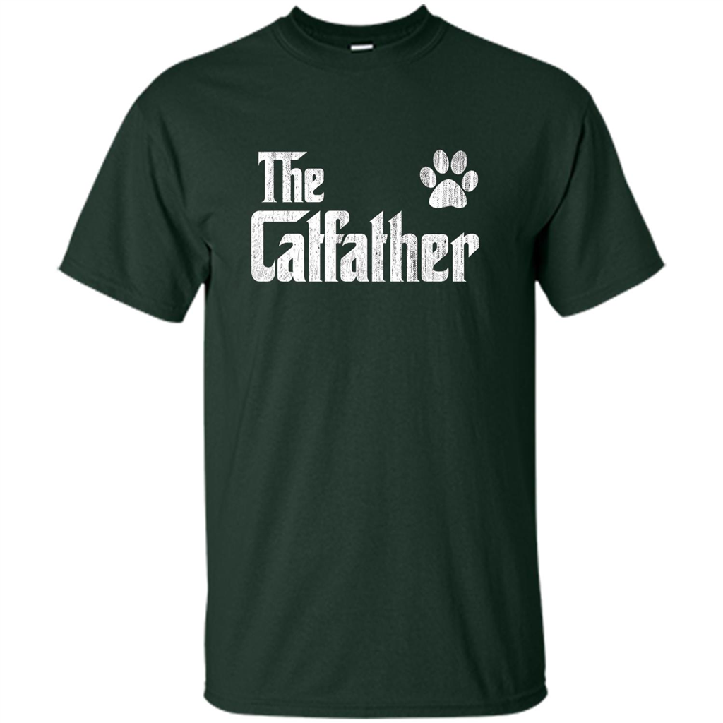 Cat Lover T-shirt The Catfather Forest Green