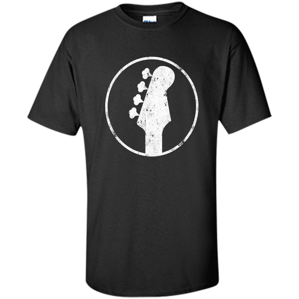 Bass Player - 4 String Headstock Distressed Bass T-shirt Black