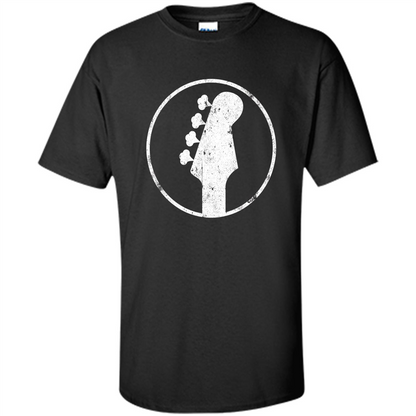 Bass Player - 4 String Headstock Distressed Bass T-shirt Black