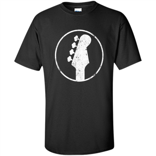 Bass Player - 4 String Headstock Distressed Bass T-shirt Black