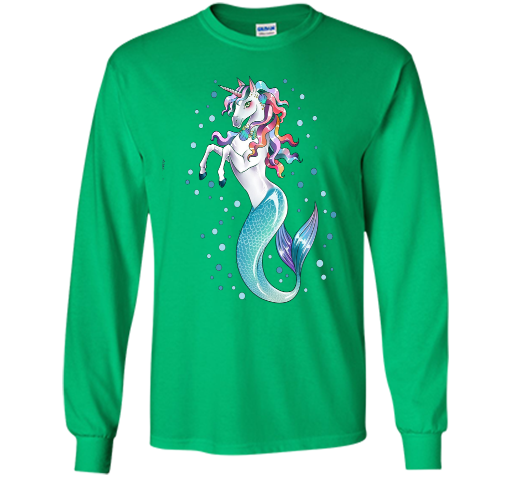 Unicorn Mermaid Mermicorn Cute T-shirt For Kids Irish Green