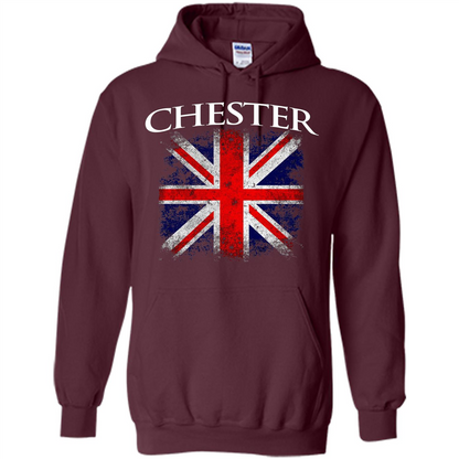 Chester England British Flag T-shirt Maroon