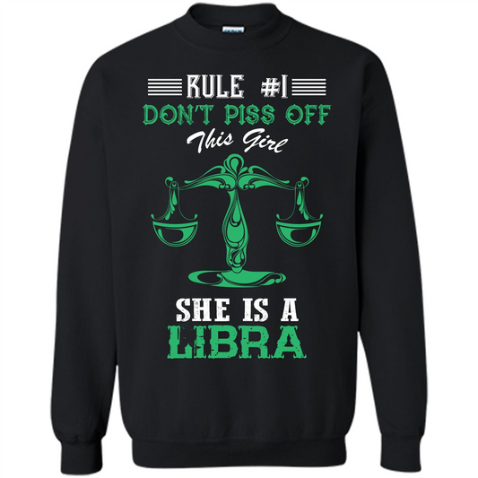 Libra T-shirt Rule Dont Piss Off This Girl T-shirt Black