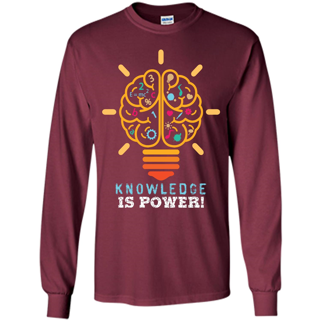 Student T-shirt Knowledge Is Power T-shirt Maroon