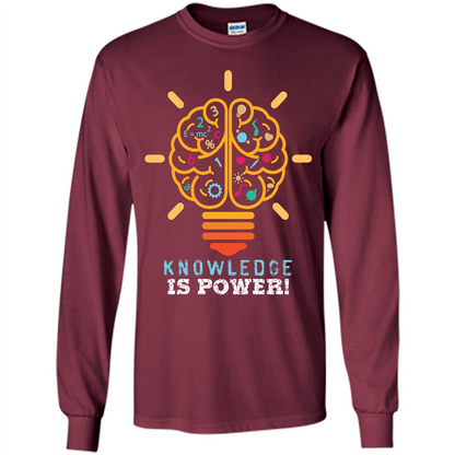 Student T-shirt Knowledge Is Power T-shirt Maroon