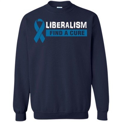 Cancer Awareness T-shirt Liberalism Find A Cure T-shirt Navy