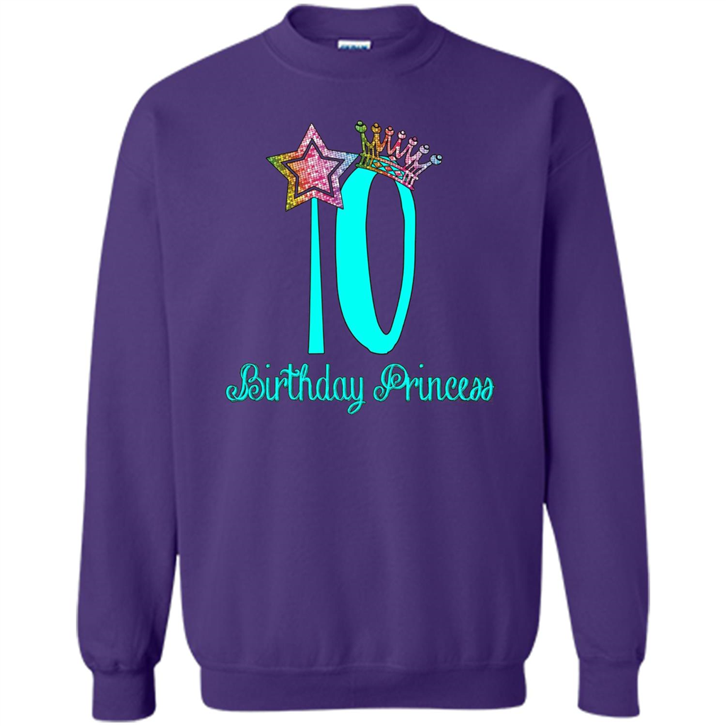Birthday Princess Tiara T-shirt Tenth Birthday T-Shirt Purple