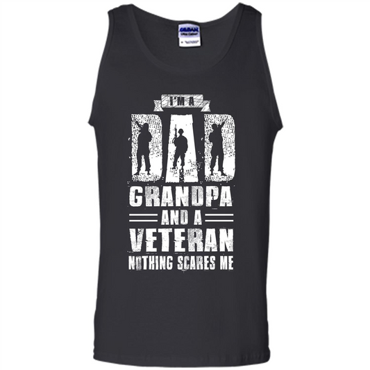 I'm A Dad Grandpa And A Veteran Nothing Scares Me T-shirt Black