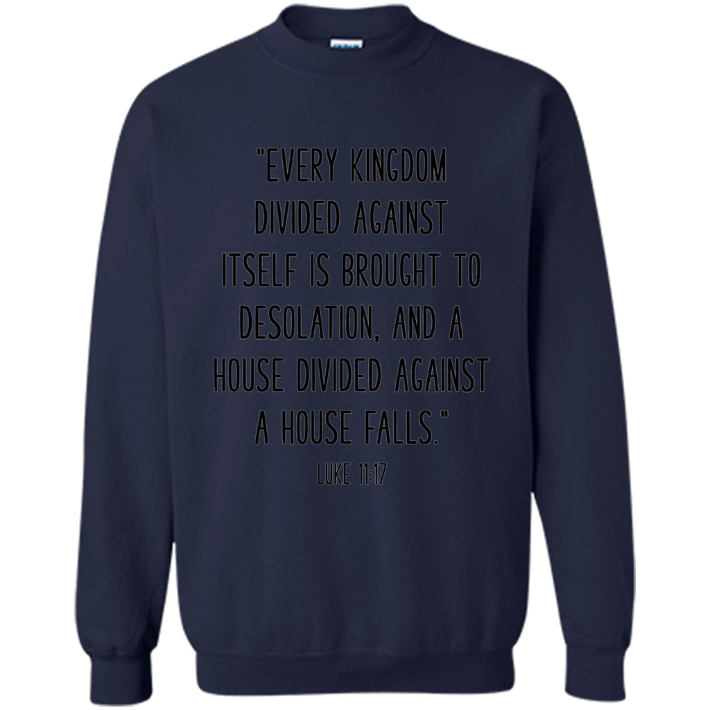 Bible Verse T-Shirt Every Kingdom Divided Against Itself Navy