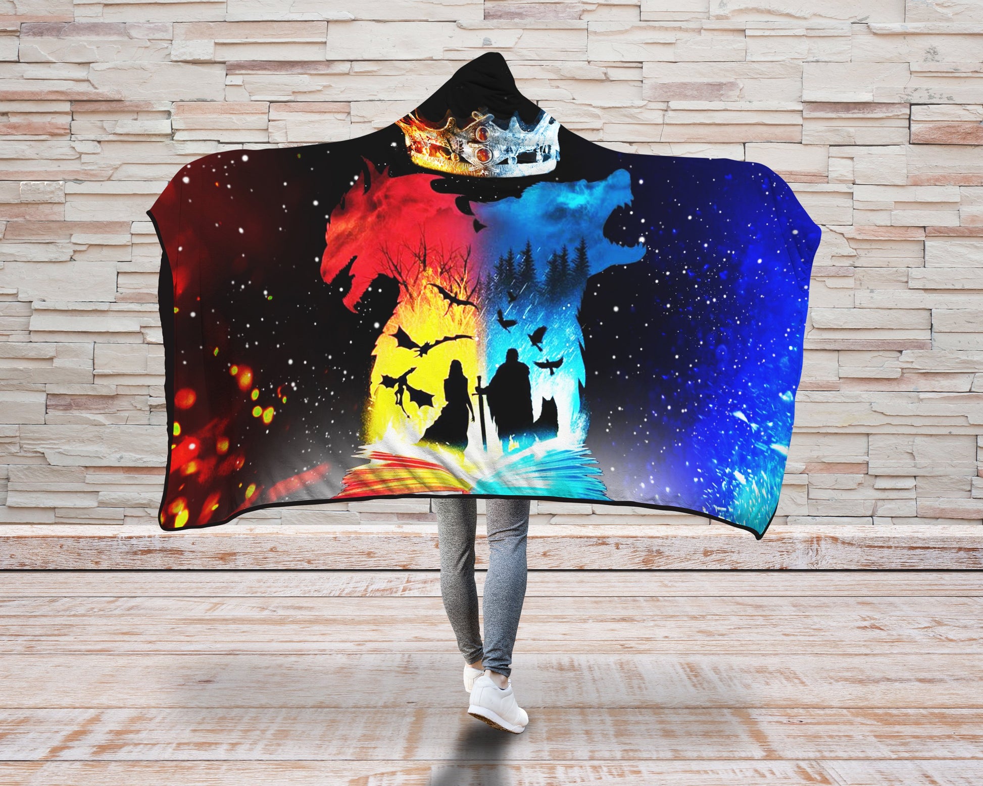Game Of Thrones 3D Hooded Blanket Book of Fire and Ice