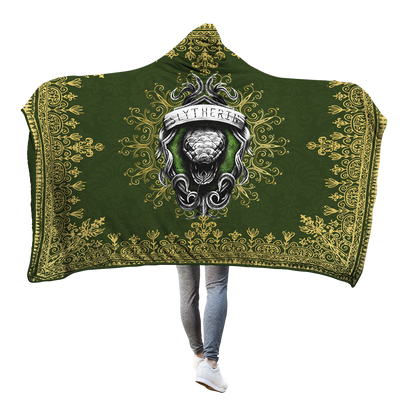 Mandala The Slytherin Snake Harry Potter 3D Hooded Blanket