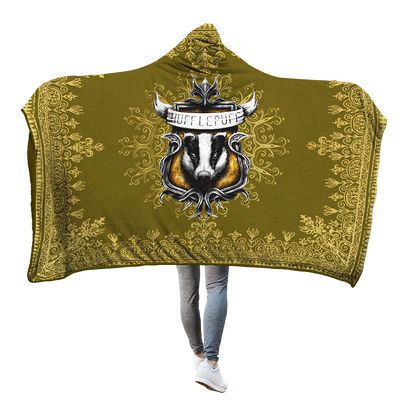 Mandala The Hufflepuff Badger Harry Potter 3D Hooded Blanket