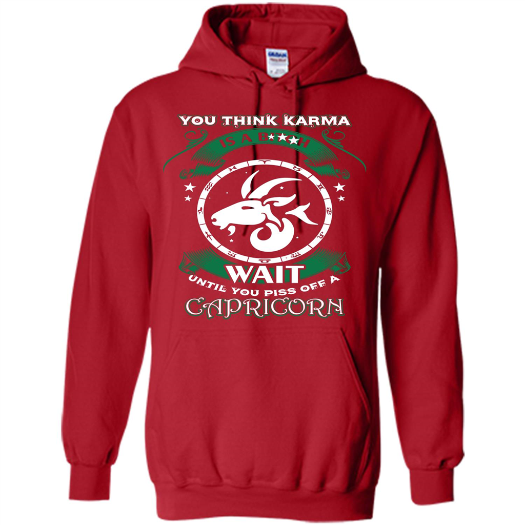 Capricorn T-shirt You Think Karma Is A Bitch T-shirt Red