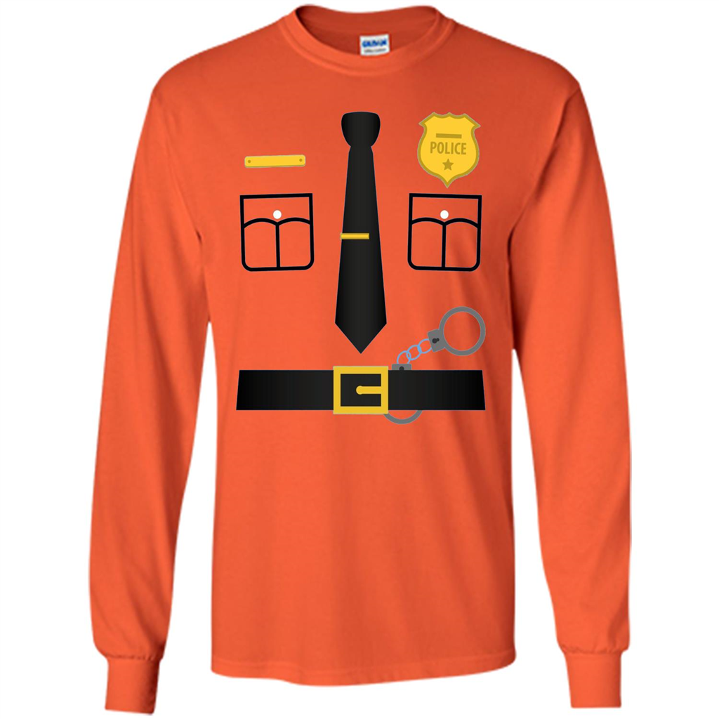 Policeman Costume T-Shirt Halloween Outfit T-shirt Orange
