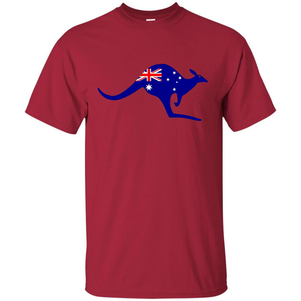 Australian Flag Kangaroo T-shirt Australia Vacation T-shirt Cardinal