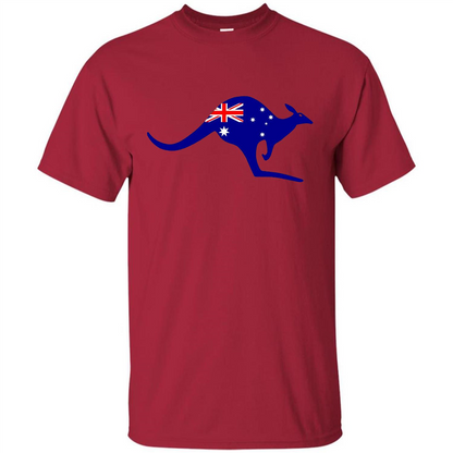Australian Flag Kangaroo T-shirt Australia Vacation T-shirt Cardinal