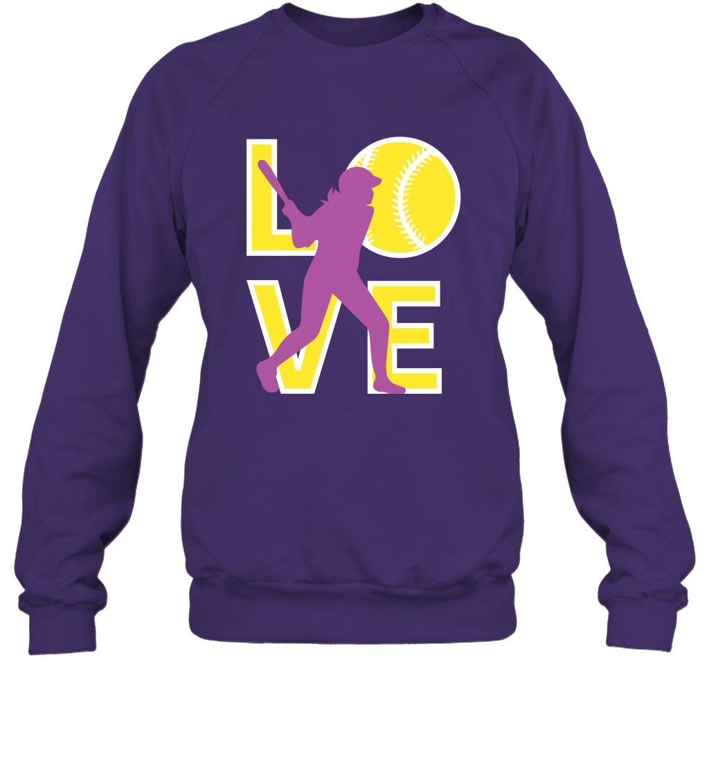 Love Baseball Shirt Sweatshirt Sweatshirt Purple