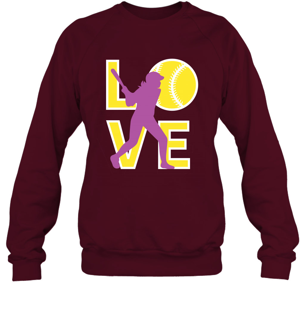 Love Baseball Shirt Sweatshirt Sweatshirt Maroon