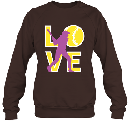 Love Baseball Shirt Sweatshirt Sweatshirt Dark Chocolate