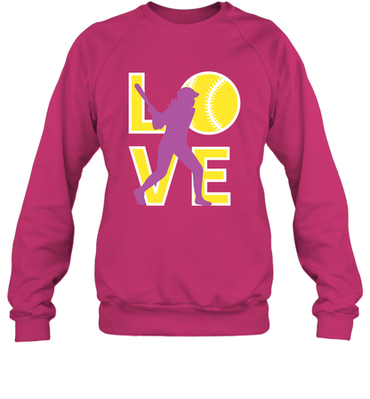 Love Baseball Shirt Sweatshirt Sweatshirt Heliconia