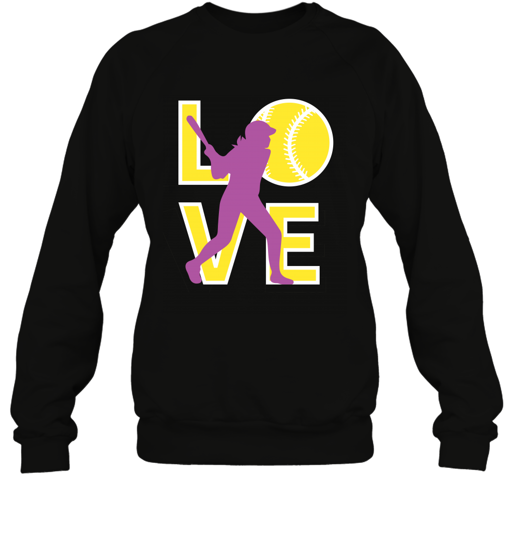 Love Baseball Shirt Sweatshirt Sweatshirt Black