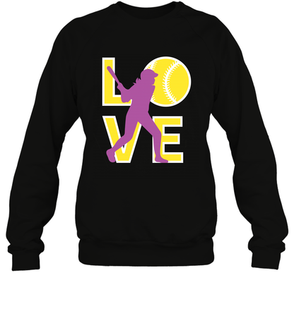 Love Baseball Shirt Sweatshirt Sweatshirt Black